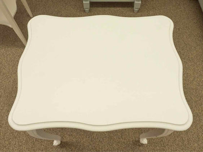 White Painted Scallop Edge Side Table