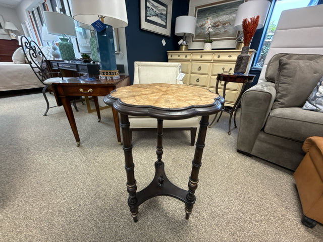 Scalloped Side Table W/ Mother of Pearl Top