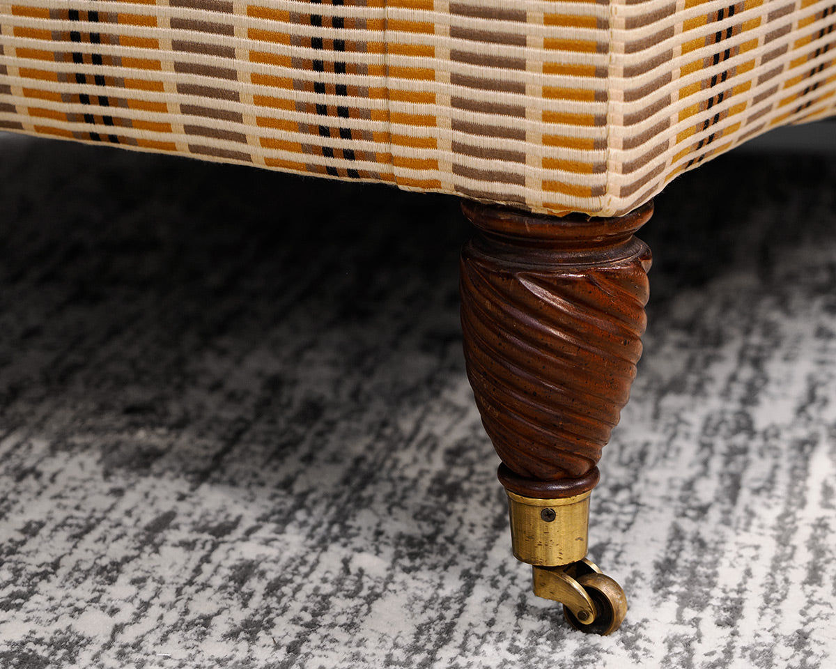 Gold and Black Striped Club Chair