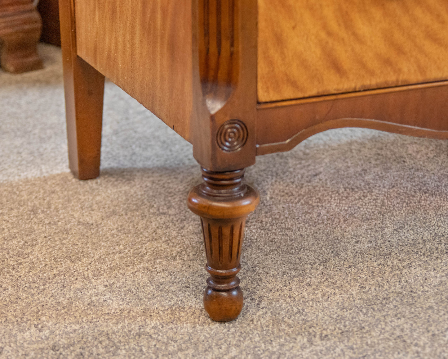 Satin Wood 4 Drawer Chest with Garland Detail