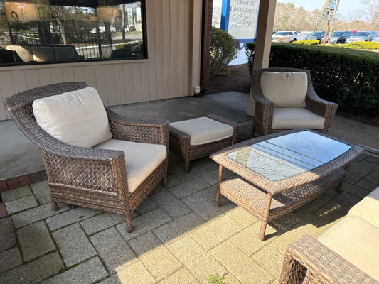 Brown Jordan Brown Wicker Outdoor Sofa Set