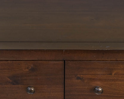 Crate & Barrel Six Drawer Dresser In Cocoa Finish W/ Bronze Knobs