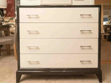 Simmons Furniture Norman Bel Geddes Black & White Lacquered Chrome Handes  Chest