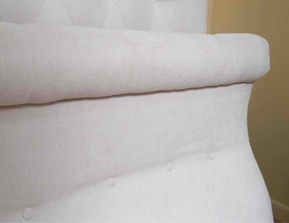 Basset 'Valencia' Ivory Upholstered Tufted Sleigh  King Bed