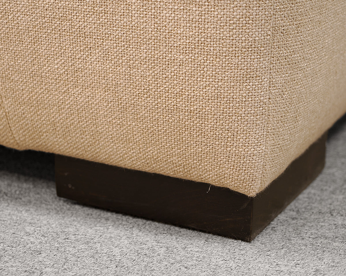 Oatmeal Tufted Upholstered Ottoman