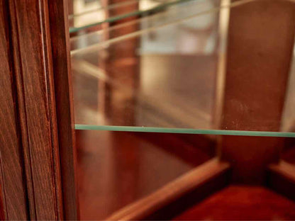 Lighted Cherry Corner Cabinet W/ Two Doors