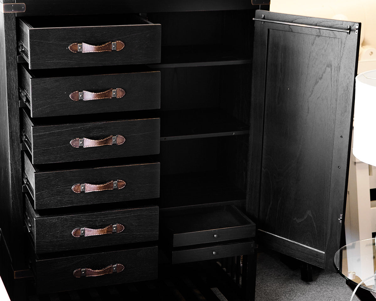 Arhaus Black Distressed Chifforobe