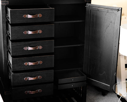 Arhaus Black Distressed Chifforobe
