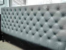 Palliser Vineyard King Tufted Platform Bed in Grey Vegan Leather