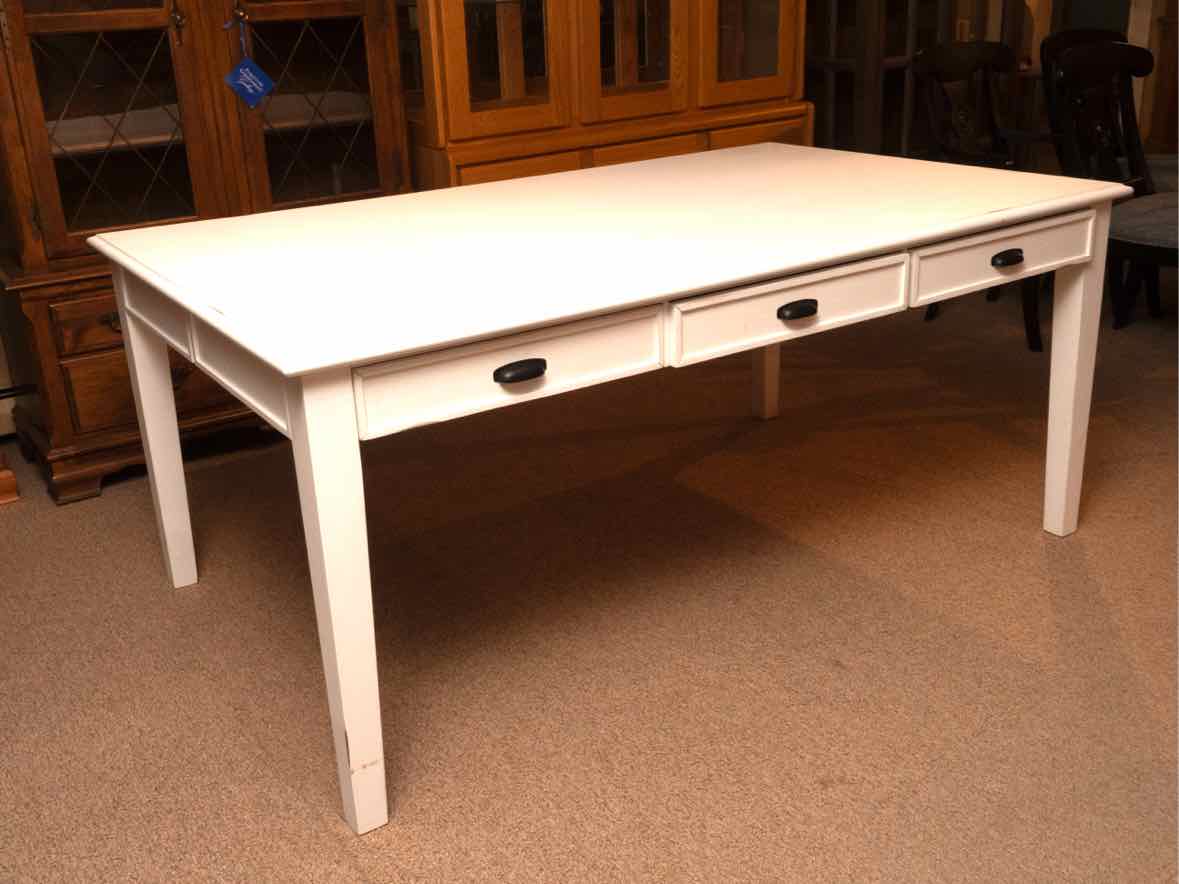 Magnolia Home White Keeping Dining Table with 6 Drawers