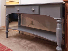 Distressed Grey Finish  1 Pull Out Drawer Star Fish Knobs  & Lower Shelf Console