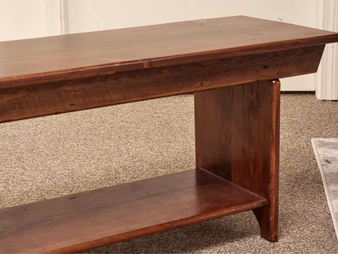 Pair of Amish Style Benches with Lower Shelf