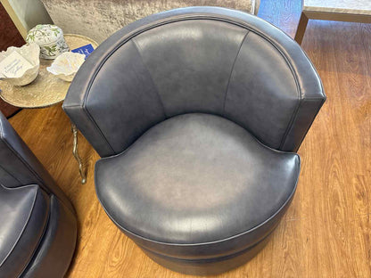 Room & Board Pair of 'Otis' Leather Swivel Chairs