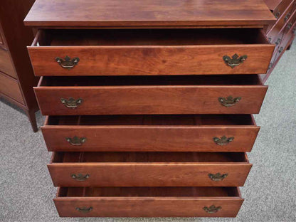 Solid Cherry Bench Made 5 Drawer Chest