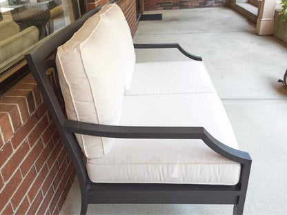 Ethan Allen 'Nod Hill' Black Aluminum Outdoor Loveseat