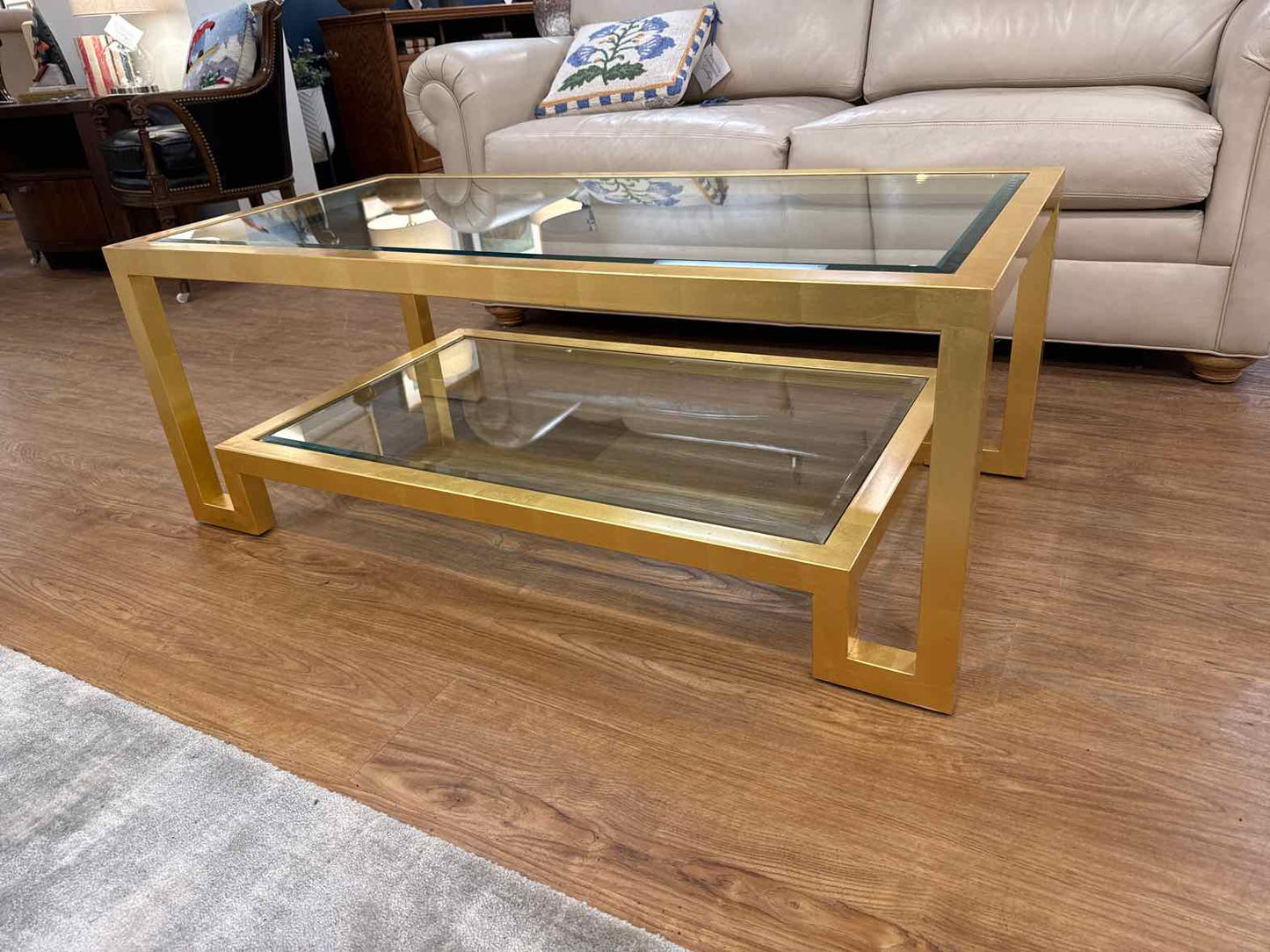 Worlds Away 'Winston' Gold Cocktail Table
