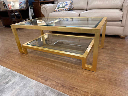 Worlds Away 'Winston' Gold Cocktail Table