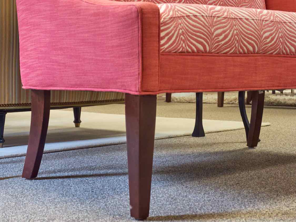 Vanguard Upholstered Banquette with Red Zebra Print
