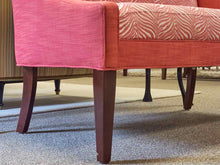Vanguard Upholstered Banquette with Red Zebra Print
