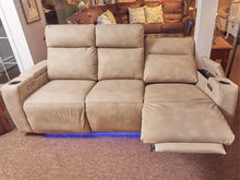 Timberland Co& Ltd Taupe Leather 3 Cushion  Reclining  Sofa
