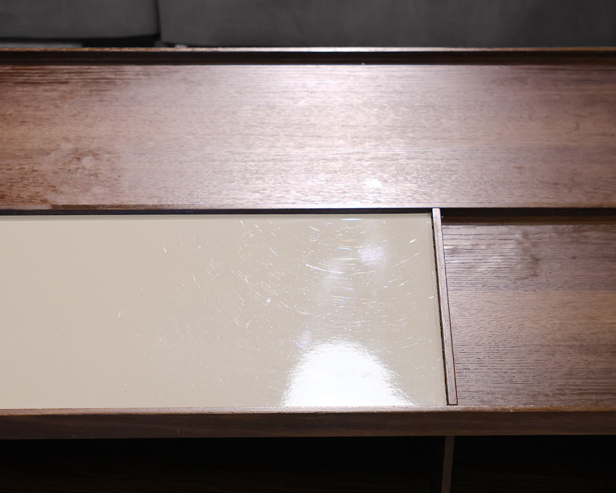 B&B Italia Surface Cocktail Table in Smoked Oak, Lacquer & Chromed Steel
