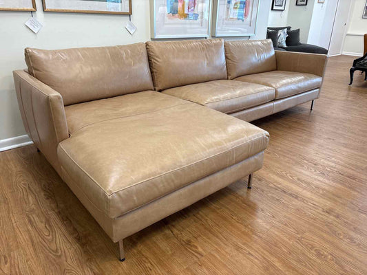 ABC Carpet & Home 2-Piece 'Hannah' Leather Sectional