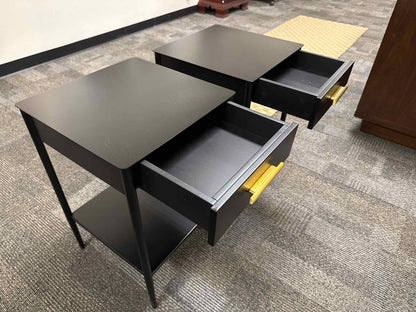 Pair Of West Elm 'Metalwork' Mini Nightstands