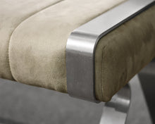 Upholstered Bench w/ Brushed Stainless Steel Legs