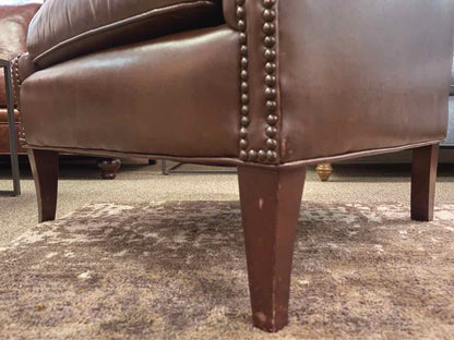 Bradington Young Leather Wing Chair with Ottoman