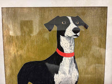 Hound on Olive Background Print