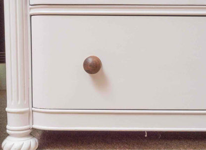 Paine Furniture White Finish 5 Drawer Mahogany Top  Chest