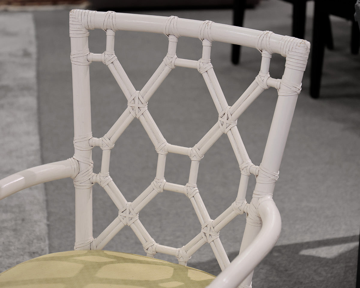 Pair of David Francis White Rattan Chairs