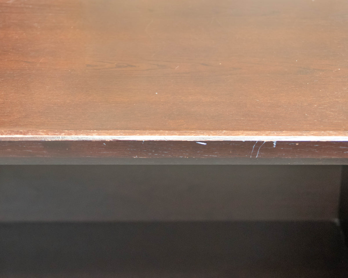 Dark Finish Desk with 6 Drawers
