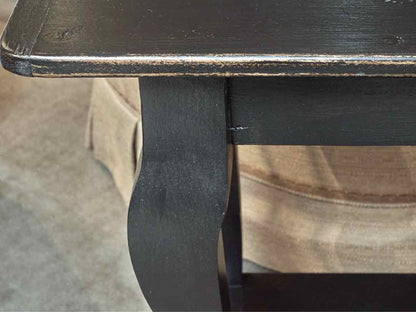 Distressed Black Finish Console With Lower Shelf Console