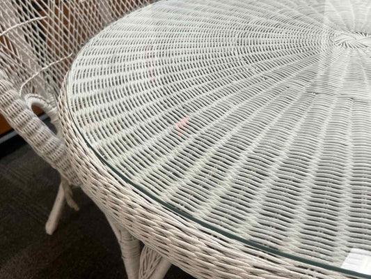 White Wicker Dining Set