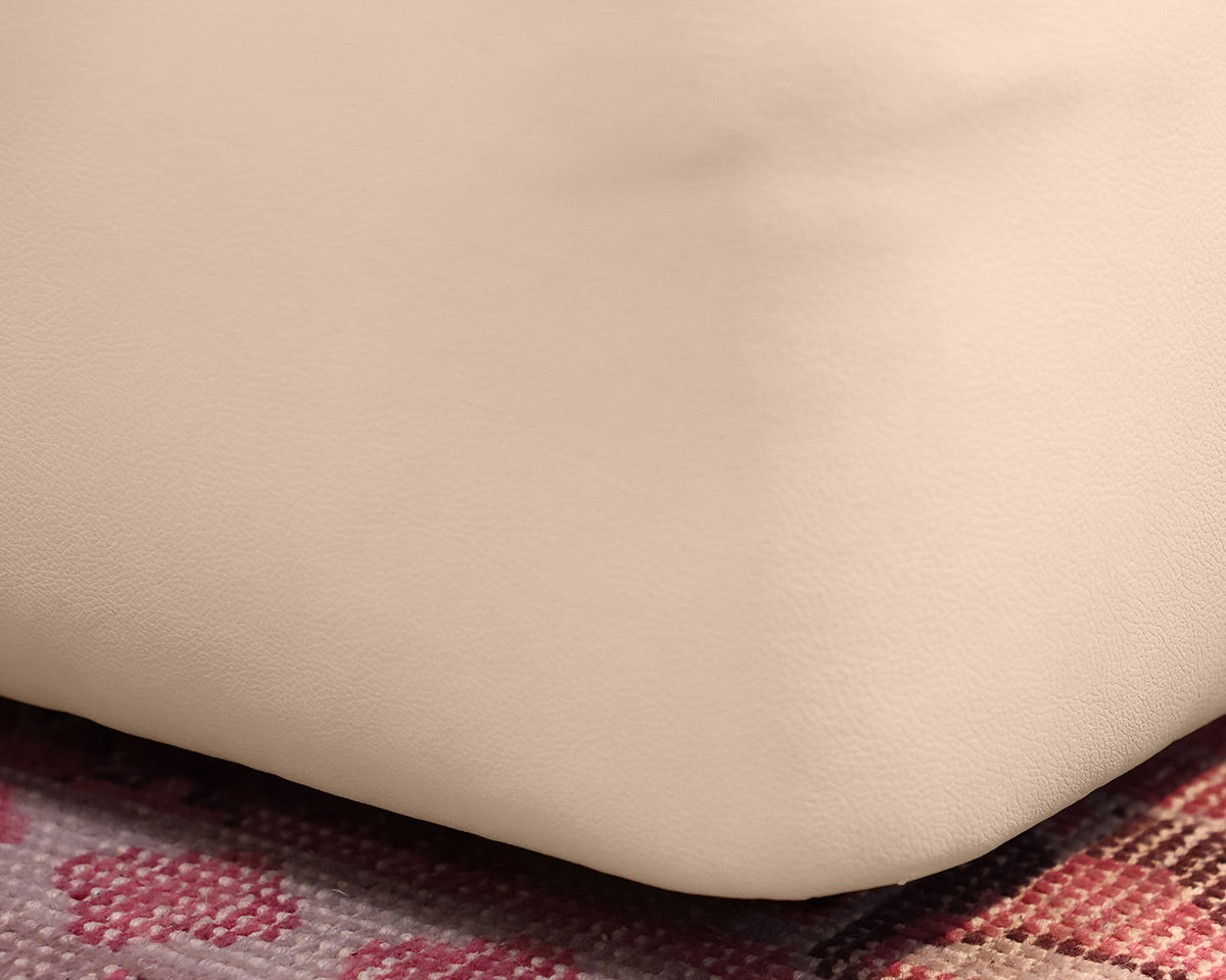 Vintage Ivory Faux Leather Banquet Sofa
