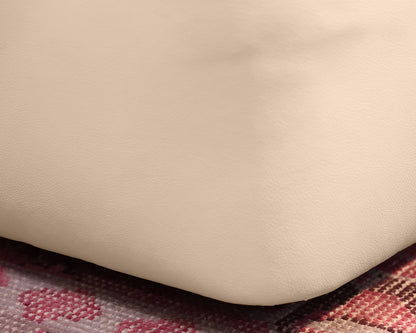 Vintage Ivory Faux Leather Banquet Sofa