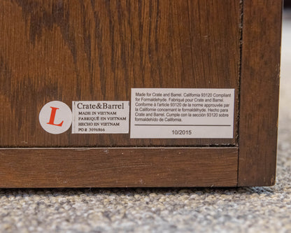 Crate & Barrel Hayden" Left" Pair Of  One Drawer Nightstands In Cocoa Finish