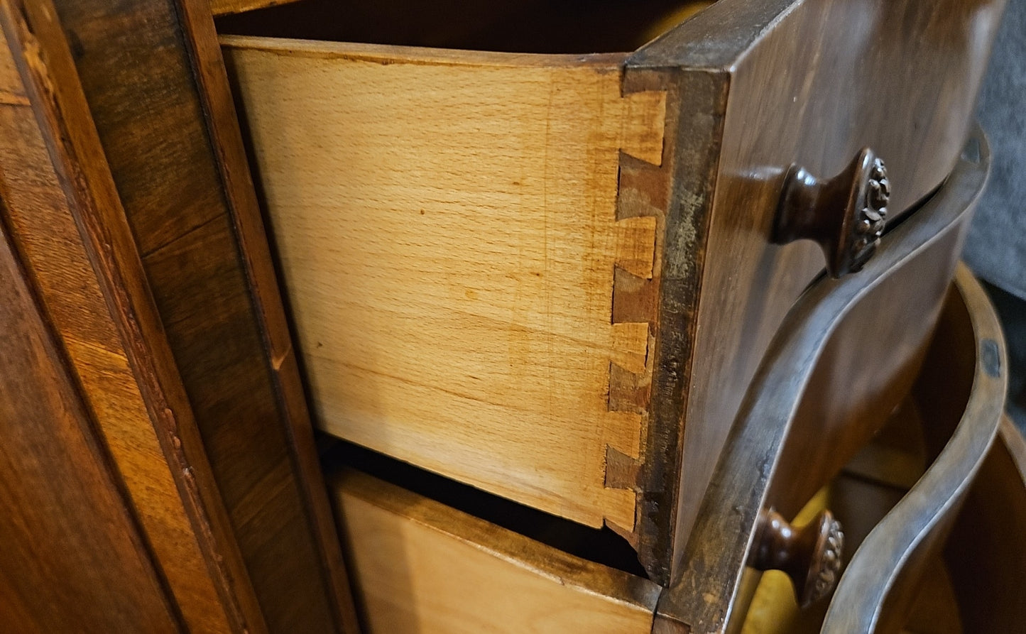 Flame Mahogany Antique Chest