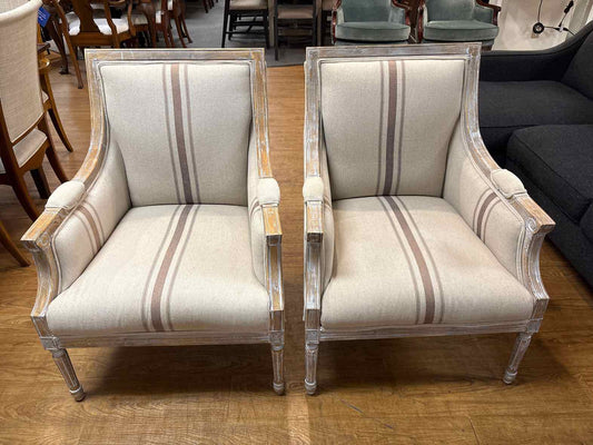 Pair of Jofran 'McKenna' Linen Arm Chairs
