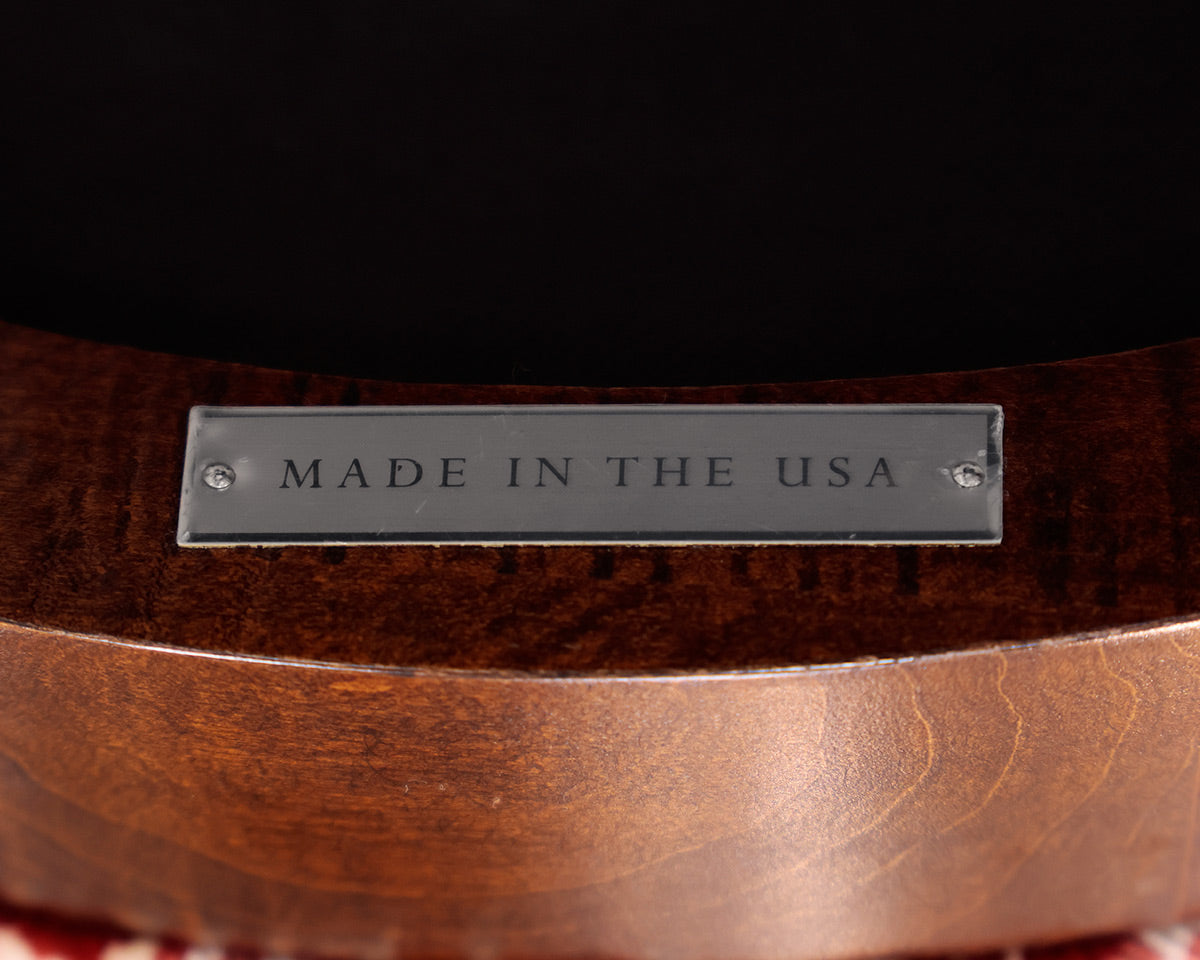 Custom Upholstered Hickory Chair Ottoman