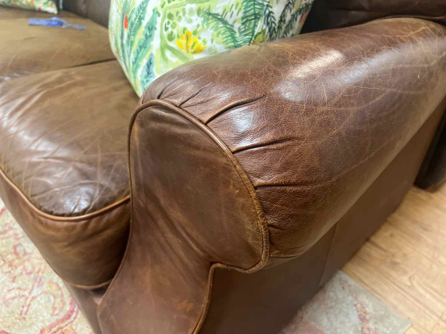 Natuzzi Chestnut Leather Sofa