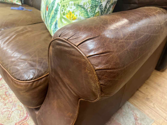Natuzzi Chestnut Leather Sofa
