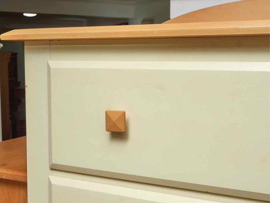 Ethan Allen Maple Top & Cream Finish 5 Drawer Chest