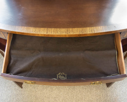 Hickory Inlaid Wood  Mahogany Server W/Turned Tapered Legs