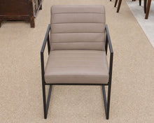 Pair of Crate & Barrel 'Channel Grey' Leather Armchairs