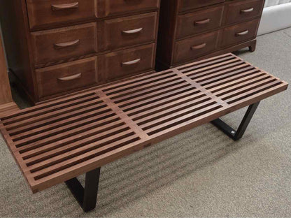 Wood Spa Bench w/ Black Finished Legs