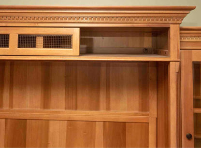 Universal Cherry 4-Piece Media Furniture Cabinet with Dental Molding Trim