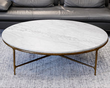 Restoration Hardware Thaddeus Round Marble Cocktail Table