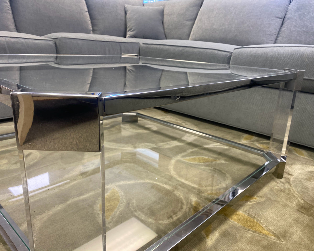 MG+BW Chrome & Glass Cocktail Table